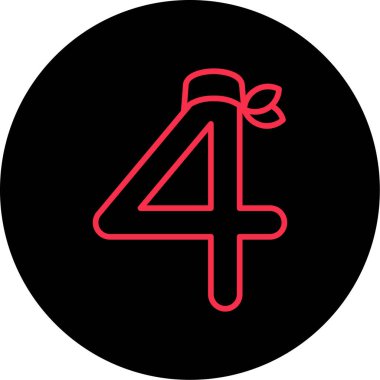 4 numara logo tasarım vektör şablonu