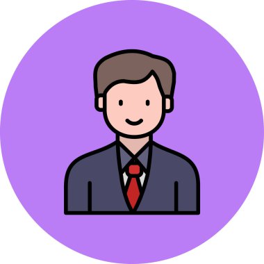 İş adamı. Web simgesi basit illüstrasyon