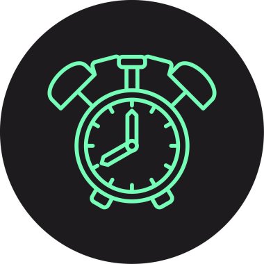 Alarm saati simgesi, vektör illüstrasyonu