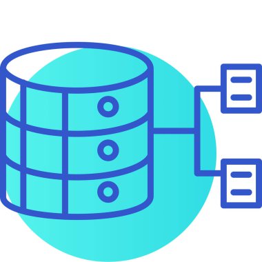 veritabanı simgesi. Web için veritabanı vektör simgelerinin basit çizimi