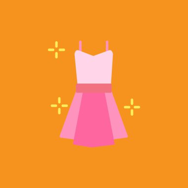 Kadın elbise vektör simgesi. düz çizim sembolü.