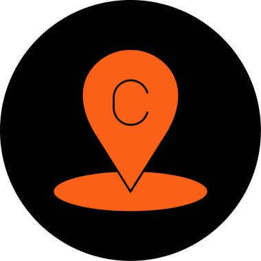 Harita işaretleyici konumu simgesi beyaz üzerinde izole edilmiş moda biçimi