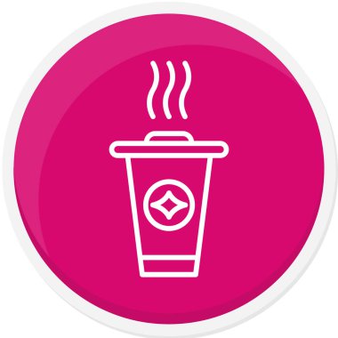 Kahve. Web simgesi vektör illüstrasyonu