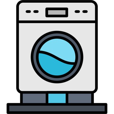 çamaşır makinesi simgesi ile doldurulmuş dış hat biçimi
