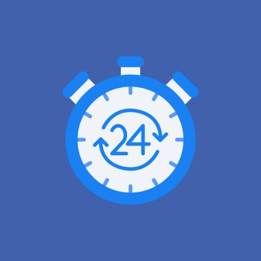 24 saat servis simgesi. vektör