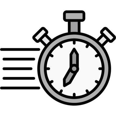 Kronometre simgesi. Beyaz arkaplanda izole edilmiş web tasarımı için özet saat vektör simgesi