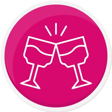 şarap cam ikonu, vektör illüstrasyonu