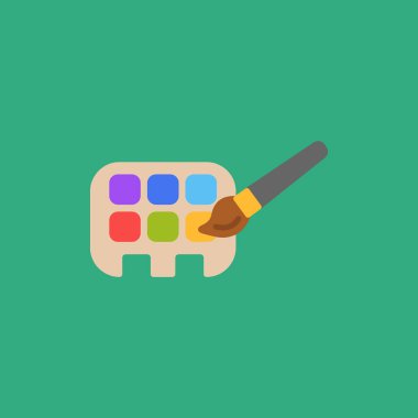 fırça vektörü düz simgesi