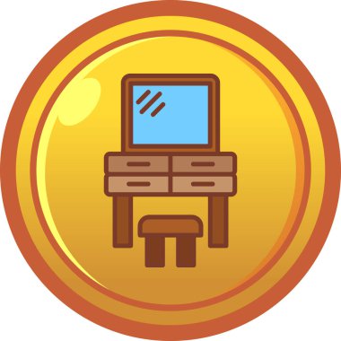 tablo sandalye simgesi, basit vektör illüstrasyonu