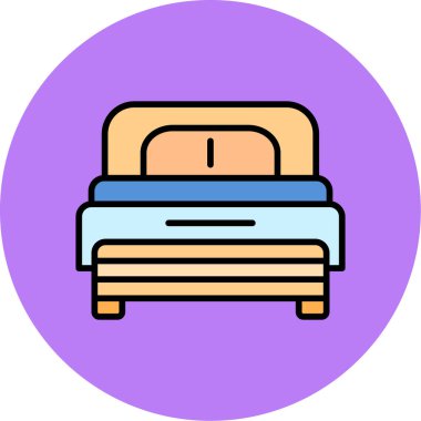 Yatağa. Web simgesi basit illüstrasyon