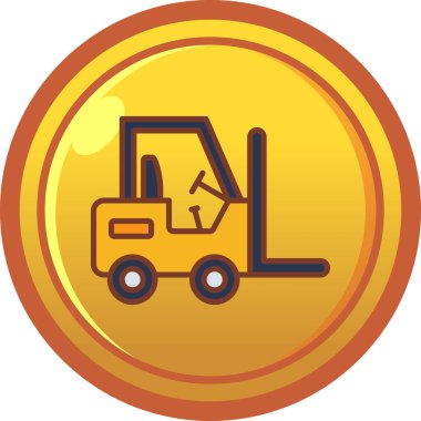 Moda biçimi izole edilmiş forklift kamyon simgesi