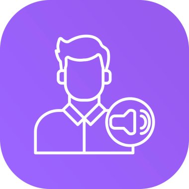 Mikrofonlu bir adamın vektör çizimi