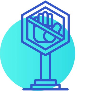 Protesto el ikonu vektörü. Ana hatlarıyla protesto işareti. izole edilmiş sınır sembolü çizimi