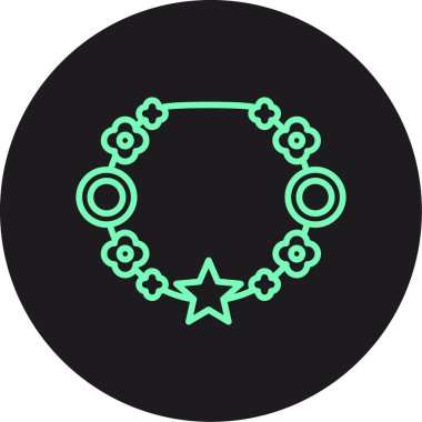 güzel çelenk çizgisi vektör simgesi