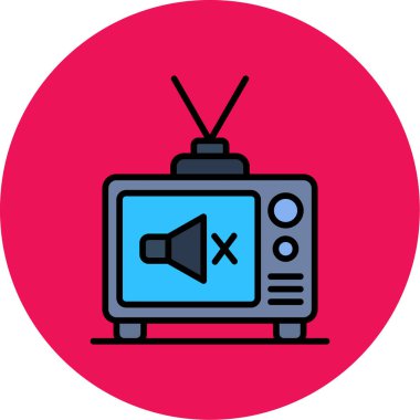 Televizyon. Web simgesi basit illüstrasyon