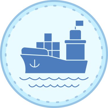 kargo gemisi. Web simgesi basit illüstrasyon