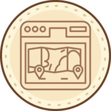 Dürbünlü harita vektör illüstrasyon simgesi