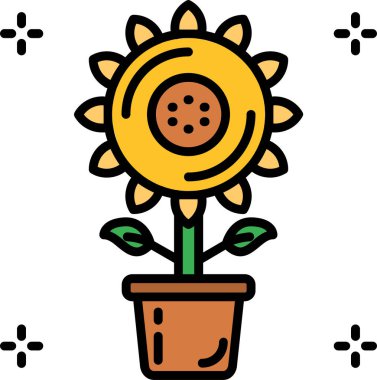 Çiçek. Web simgesi basit illüstrasyon