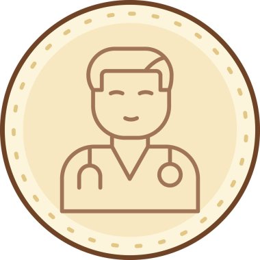 Doktor. Web simgesi basit illüstrasyon