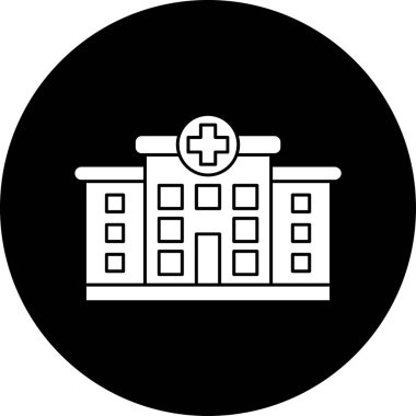 Hastane simgesi, vektör illüstrasyonu basit tasarım