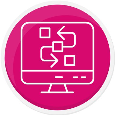 bilgisayar monitörü ikon vektör illüstrasyonu.