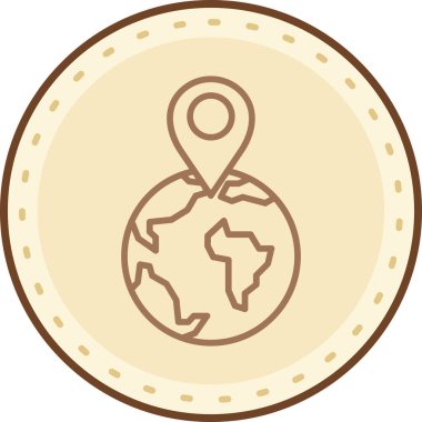 Yeryüzü simgesi ile doldurulmuş - dış hat biçimi