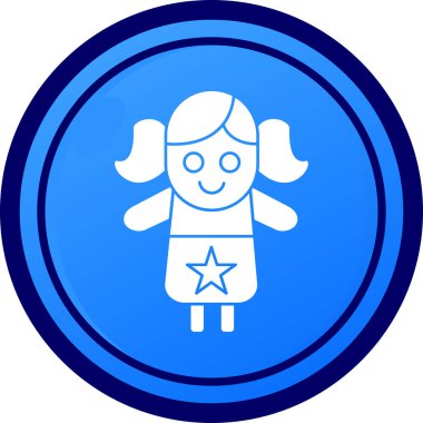 Yıldız simgesi vektör illüstrasyonlu kız