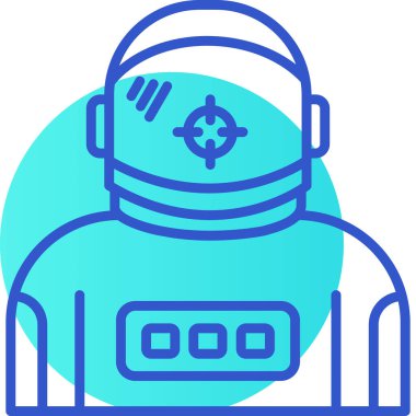 Astronot. Web simgesi basit illüstrasyon