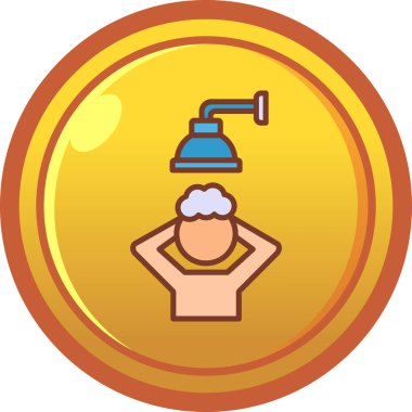 Adam duş simge vektör çizim