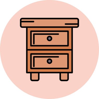 Mobilya simgesinin vektör illüstrasyonu