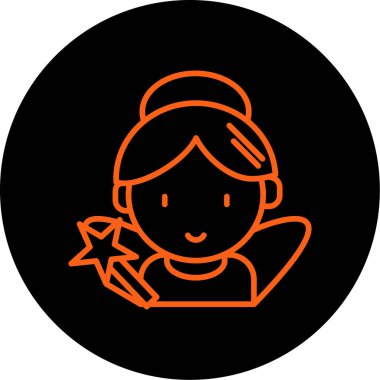 Bir kız simgesinin vektör illüstrasyonu