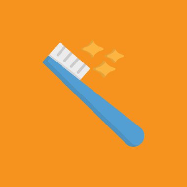 Diş fırçası vektör simgesi. Diş fırçası ve diş macununun çizimi. Grafik ve web için web tasarımı