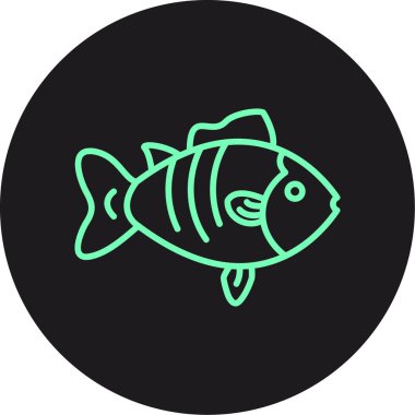 Benzersiz akvaryum kabartma vektör simgesi