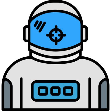 Uzay astronotu uzay adamı simgesi - ana hatlar biçimi