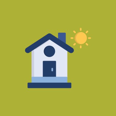 ev vektörü düz renk simgesi