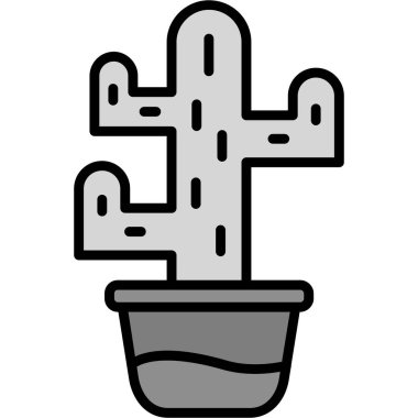Kaktüs. Web simgesi basit illüstrasyon