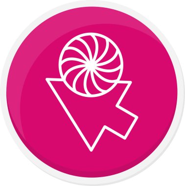 Pembe yuvarlak düğmeli spiral