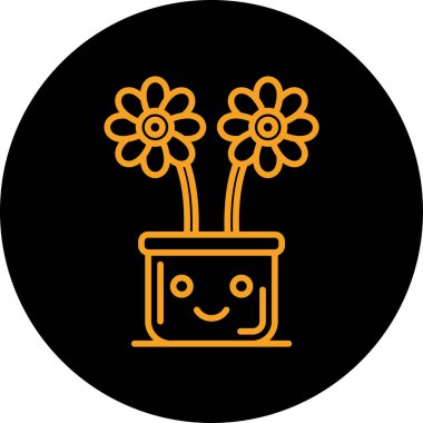 Çiçek. Web simgesi basit illüstrasyon