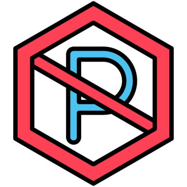 Park yeri ikonu yok. ana hatlar yok park vektörü simgesi izole edilmiş düz