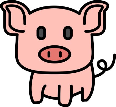 Domuz ikonu vektör illüstrasyonu