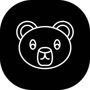 Ayı simgesi, siyah ve beyaz tasarım