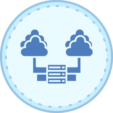 Bulut Hesaplama. Web simgesi basit illüstrasyon