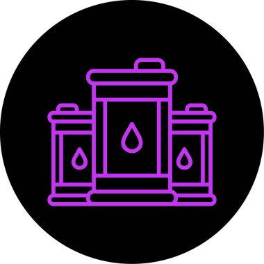 Benzersiz Benzin İstasyonu Vektör Kabartma Simgesi