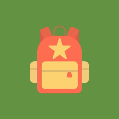 vektör modern düz okul sırt çantası ikonu. 8.