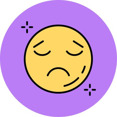 üzgün emoji simgesi, vektör illüstrasyonu