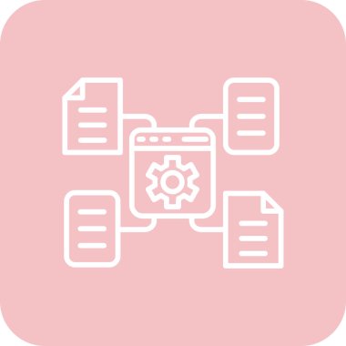 Bulut Hesaplama. Web simgesi basit illüstrasyon