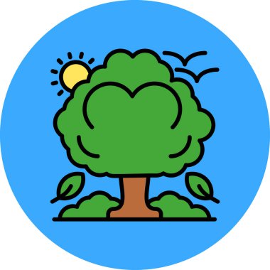 ağaç simgesi, vektör illüstrasyonu