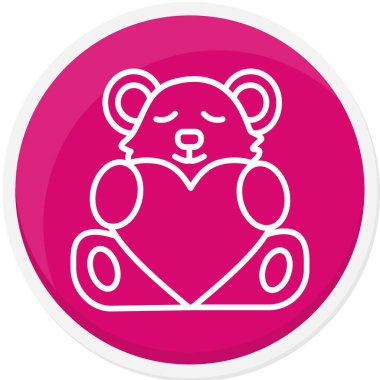 ayı kalbi ikon vektörü