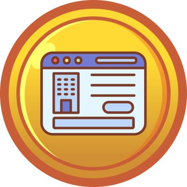 Mobil ve web için tarayıcı pencere vektör simgesi modern vektör illüstrasyonu