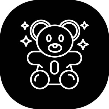 yavru ayı oyuncak simgesi, basit vektör illüstrasyonu